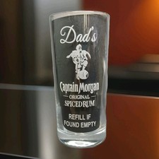 PERSONALISED CAPTAIN MORGAN GLASS RUM GLASS BIRTHDAY Gift BOXED