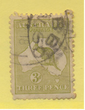 Australia Stamp Scott #5, Used, Multiple Cancels