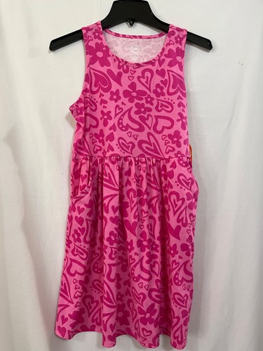 Wonder Nation Pink Hearts Tank Dress Girls Play With Pockets Many sizes NEW - Picture 2 of 4