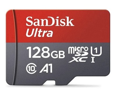 Micro SD Card SanDisk Ultra 128GB A1 UHS-I Class 10 TF Plus Adapter