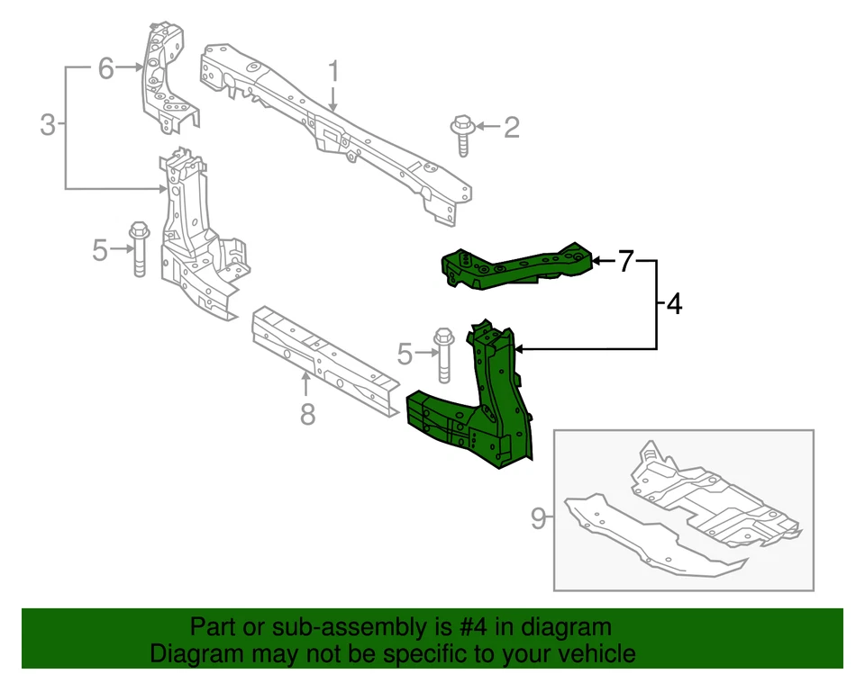 Genuine Nissan 2017-2020 Nissan Armada - Outer Support 62521-5ZU0A - Image 2 of 2