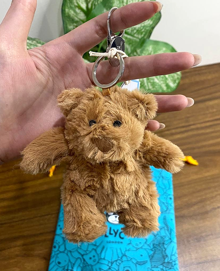 Jellycat Bartholomew Bear Plush Keychain Bag Charm Soft Cute Gift