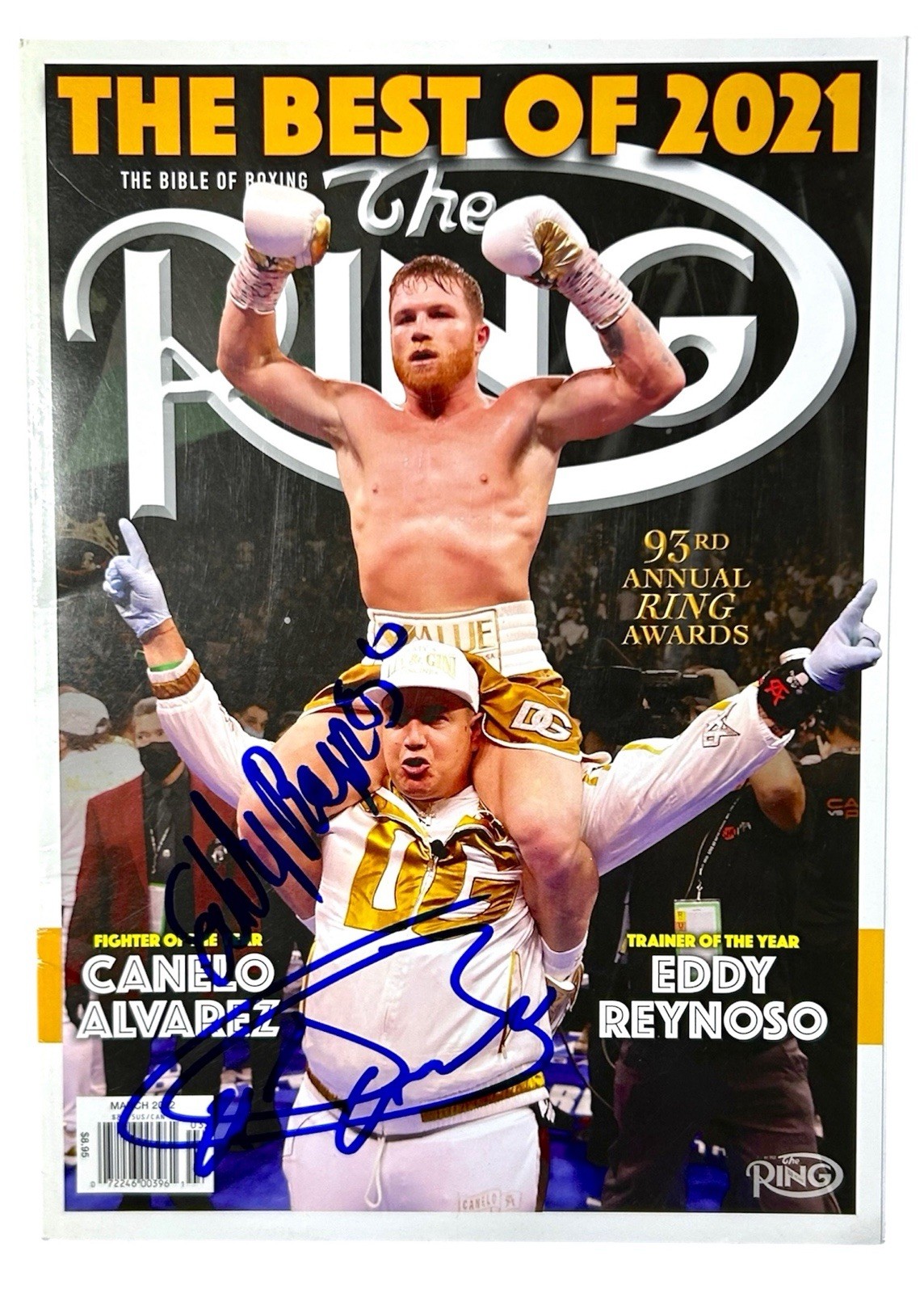 Saul Canelo Alvarez & Eddy Reynoso Signed The Ring Boxing Magazine (PSA/DNA) view 2