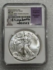 2016 SILVER EAGLE NGC MS 70 ~~ First Day Issue ~~ Elizabeth Jones Sig ~ PRISTINE