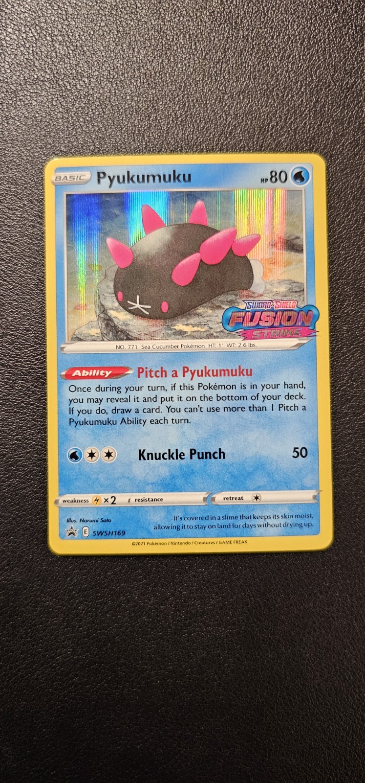 Pyukumuku SWSH169 Prerelease Black Star Promo Near Mint Pokemon TCG