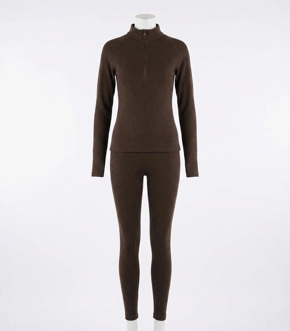 Varley Always Warm Half Zip Base Layer Top Deep Chocolate Marl