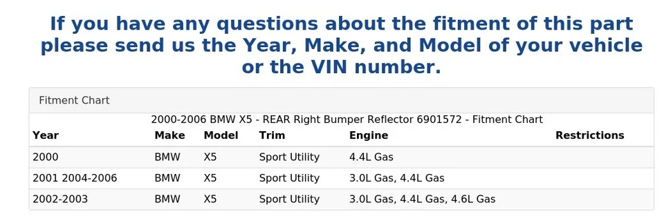 BMW X5 2000-2006 - Reflector parachoques trasero derecho 6901572 Foto 4 de 4