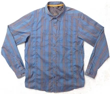 Arc'teryx Men's Button Down Shirt Borderline/Riel? Large/Medium? Blue Striped
