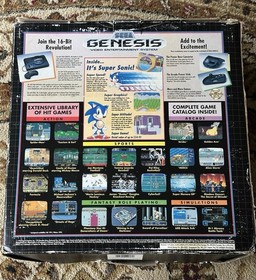 Sega Genesis Console Model 1 W/Sonic Box + 2 Games + 2 Controllers