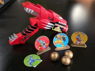 Vintage 1993 Mighty Morphin Power Rangers Blaster Gun - targets - balls - parts