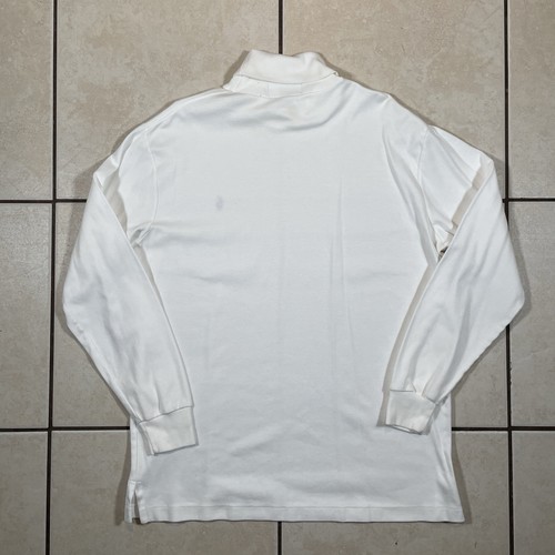 Vintage Polo Ralph Lauren Long Sleeve White USA Made Turtleneck Shirt Large - Picture 10 of 10
