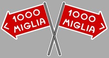 STICKER DRAPEAU 1000 MILLE MIGLIA MILLES RACING TRACK AUTOCOLLANT FLAG MB047