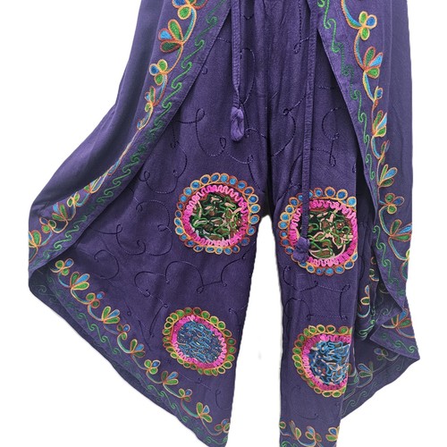 Boho Summer Harem Pants Top Trouser Co-ord Set Embroidered Festival 8 10 12 14  - Picture 7 of 15