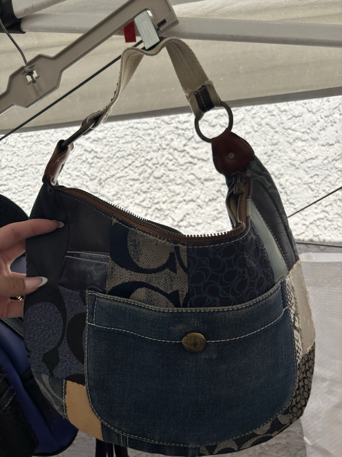 Coach Patchwork Multicolor Shoulder Bag with Zip … - image 1