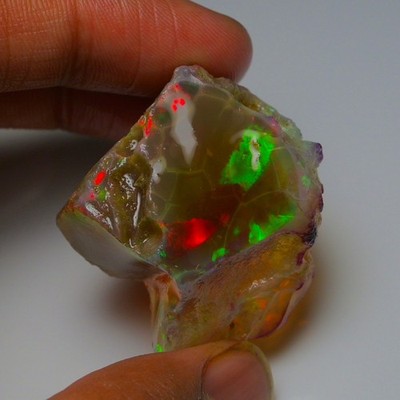 Ethiopian Oil Opal Specimen  100.20  cts Natural Rough Gemstone - Fire Opal Roug