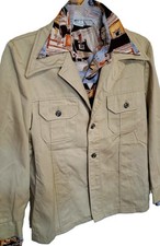 Mens Massive Fly Collar Vtg 70s Pennys Leisure Suit Jacket 40 M