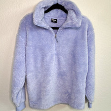 Eddie Bauer Women's 1/4 Zip Fleece Pullover Sweatshirt Light Blue Size S