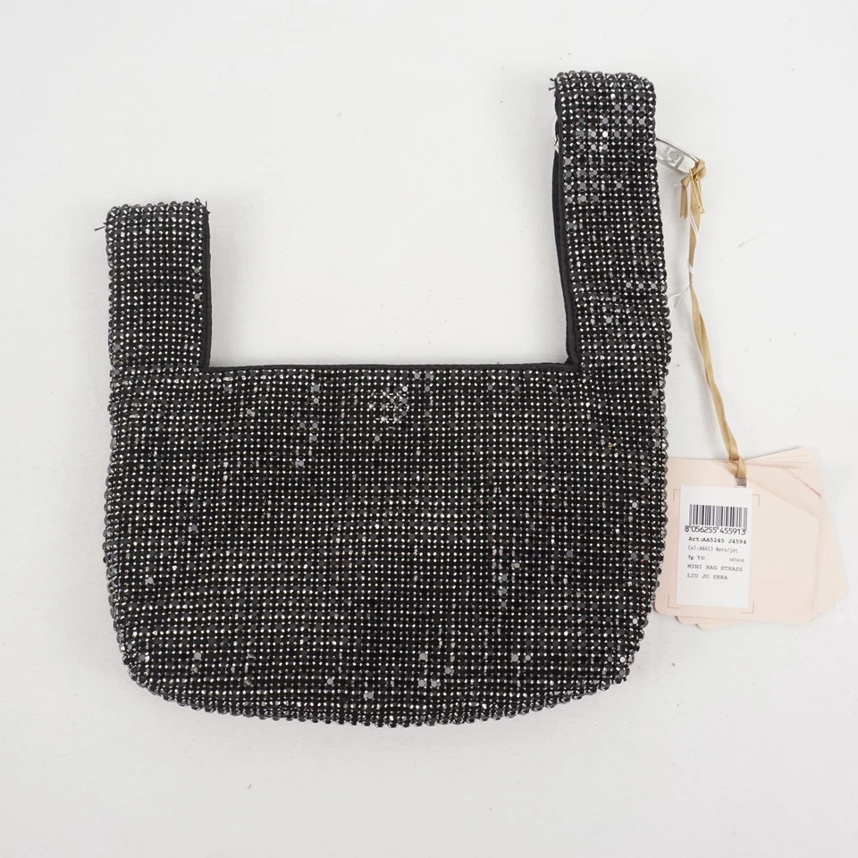 Mini bolso Liu Jo negro Sera adornado con cristal con correa para el hombro de eslabones de cadena Foto 2 de 4