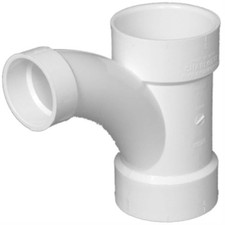 Charlotte Pipe 3 in. x 3 in. x 2 in. DWV PVC Comb Wye and 1/8 lbs. Bend