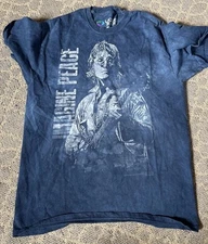 John Lennon Imagine Peace Liquid Blue Men’s Medium Blue Shirt 2017
