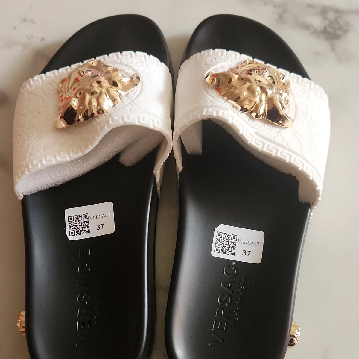 VERSACE メデューサ ラフィアサンダル35 白 箱袋付 新品未使用 Versace White Sandals for Women for sale | eBay