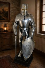Wearable Medieval Knight Suit: Full Steel Templar Armor Costume