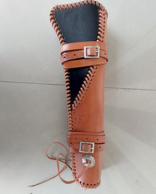 Brown ROSSI RANCH hand leather scabbard holster, leg holster for shot gun USA