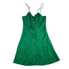 Vintage Victorias Secret Gold Label Emerald Green Floral Nightgown Slip Dress P