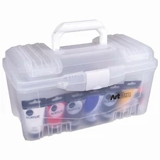 6918AH Twin Top 17 inch Supply Box, Portable Art & Craft Supply Organizer wit...