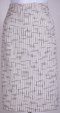 ST.JOHN Women's Knit Tweed White Cream Black Skirt Sz 6