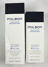 Milbon Smooth Smoothing Shampoo 6.8oz  Treatment Conditioner 7.1oz FINE Hair