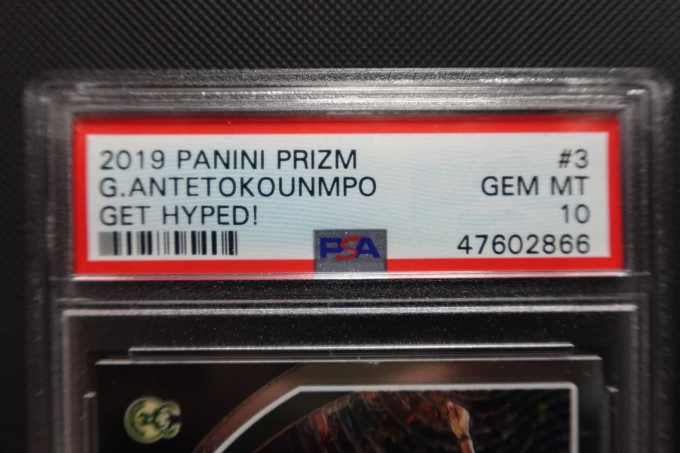 Giannis Antetokounmpo 2019 Panini Prizm ¡Ponte exagerado! Milwaukee Bucks Inserto PSA 10 Foto 2 de 3