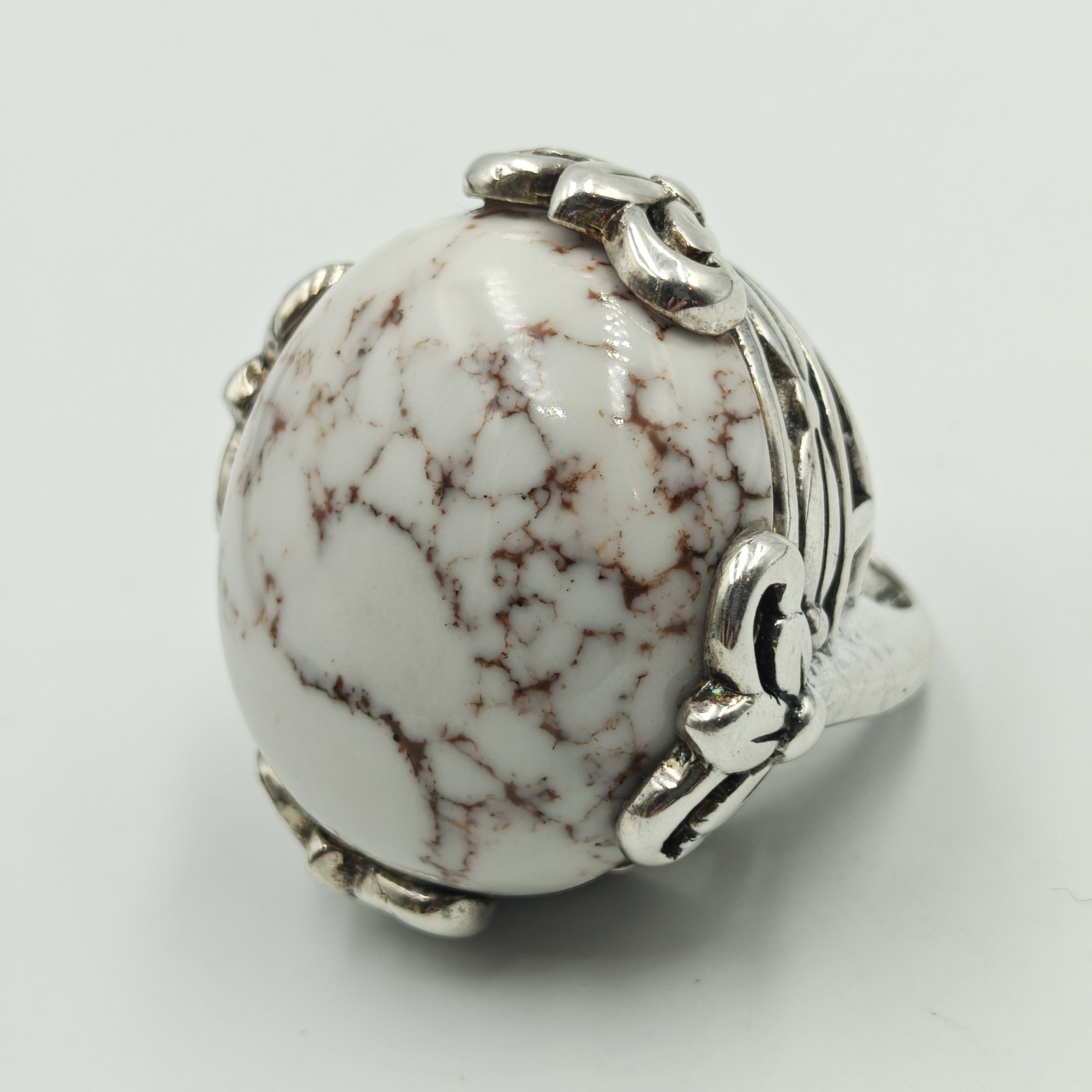 Ross Simons Sterling Silver 925 Large Howlite Cab… - image 6