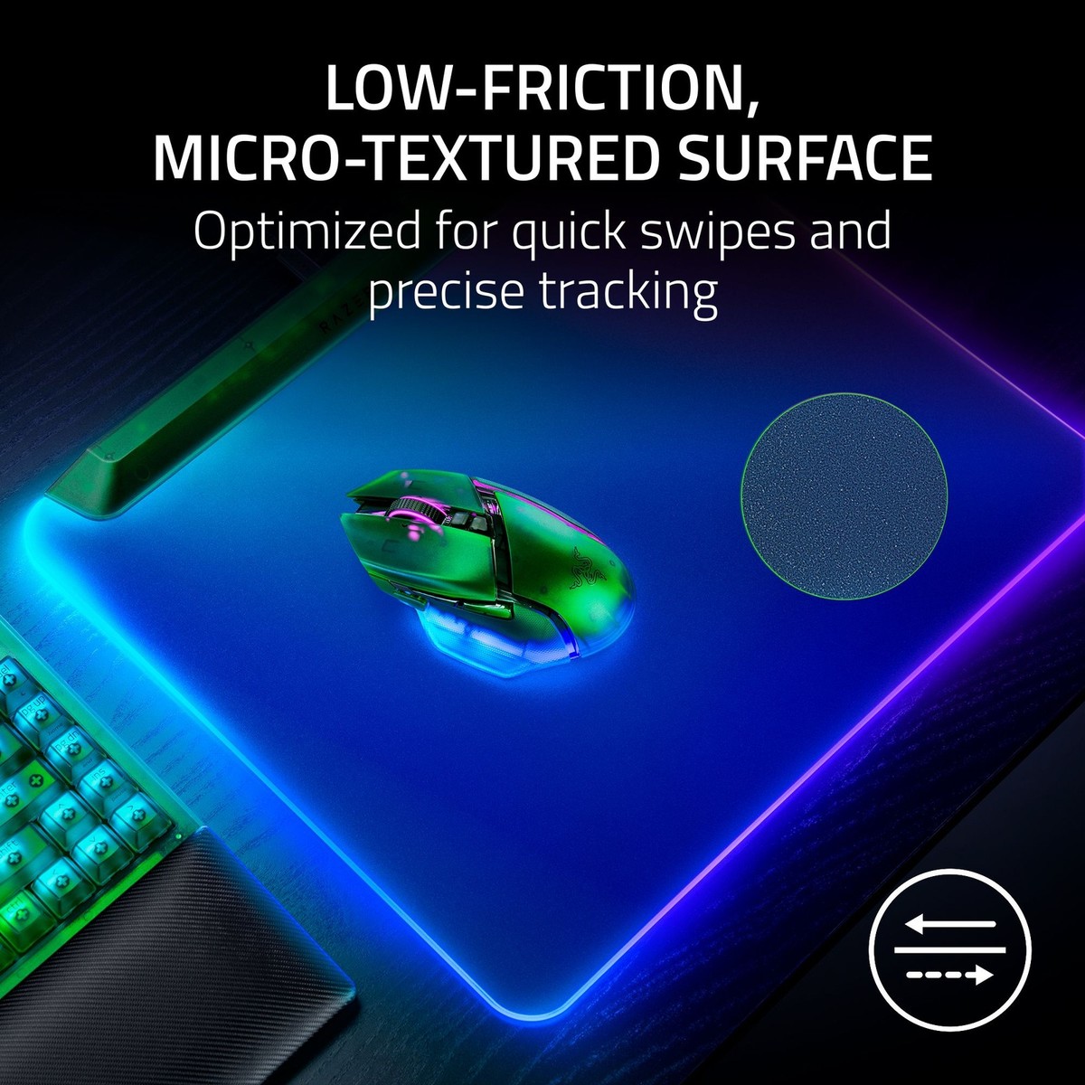 マウス・トラックボール Firefly v2 pro phantom green edition Razer Firefly V2 Pro Multi-zone Chroma Gaming Mouse Mat