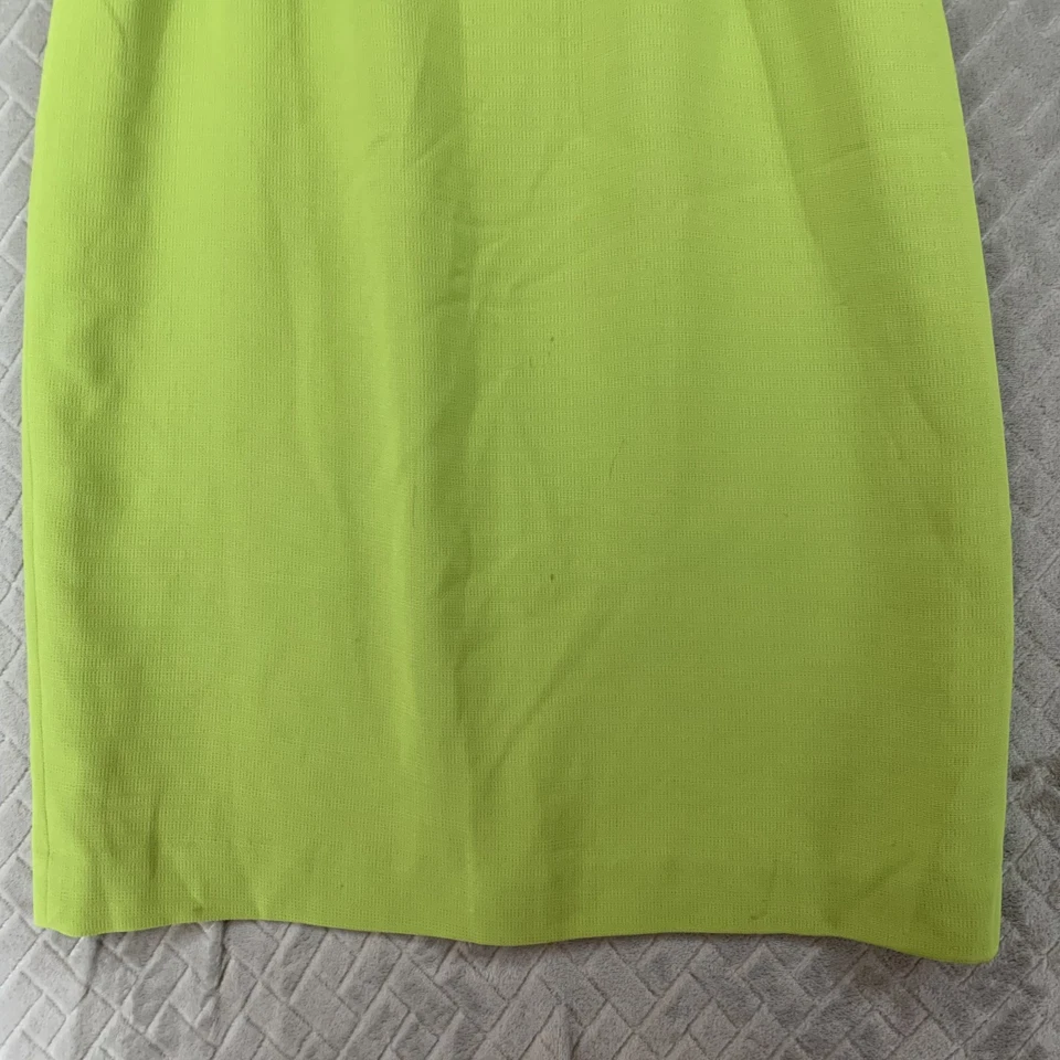 Oleg Cassini Womens 12 Vintage Pencil Skirt Lime Green Short Mini Boho Eclectic - Image 4 of 4