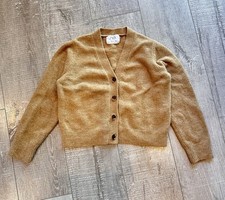 Zara Knitwear Sweater Girls 9-10Y Years Tan Camel Cotton Knit Cardigan Preppy