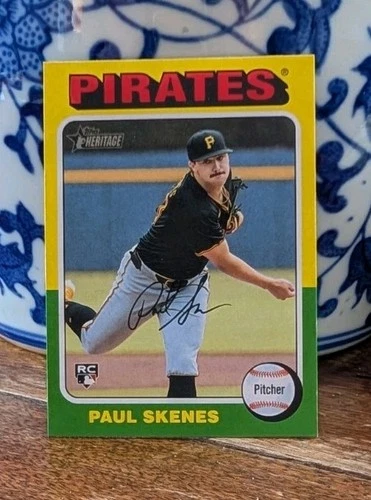 Paul Skenes 2024 Topps Heritage High Number Rookie Card No. 594 - Near Mint/Mint