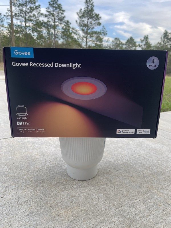 Govee 6in Smart LED Recessed Downlight 4-Pack 13W Wi-Fi Alexa 2700-6500K