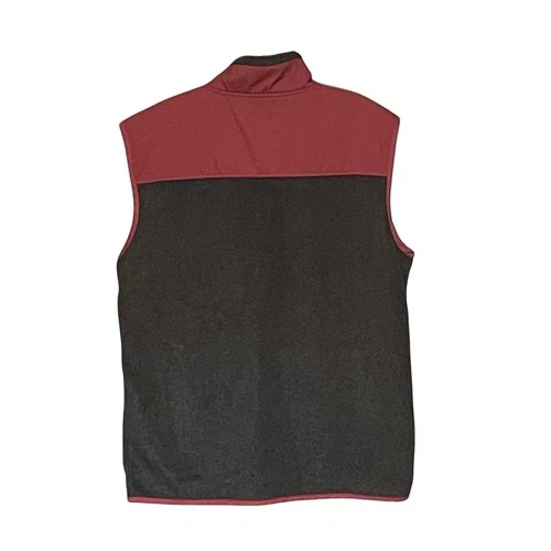 Simply Southern Mens Medium Fleece Vest Gray  Full Zip Colorblock Mock Gorpcore image 2