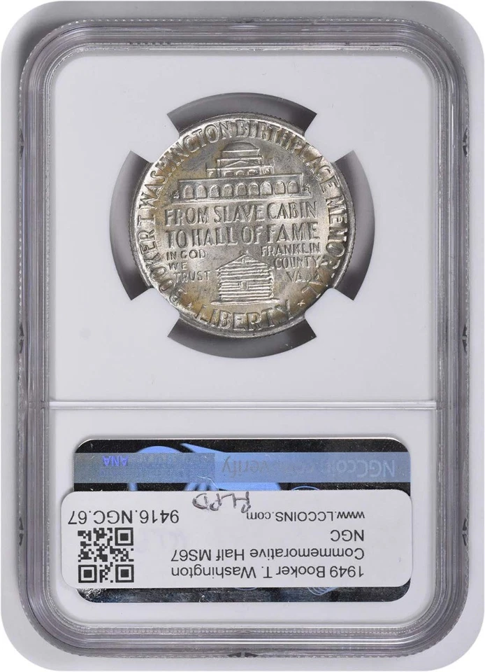 Washington (Booker T.) Commemorative Half Dollar 1949 MS67 NGC - Image 2 of 4