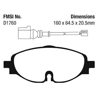 Pastillas de freno delanteras deportivas EBC Greenstuff serie 2000 para Volkswagen GTI 15-17 Foto 4 de 4