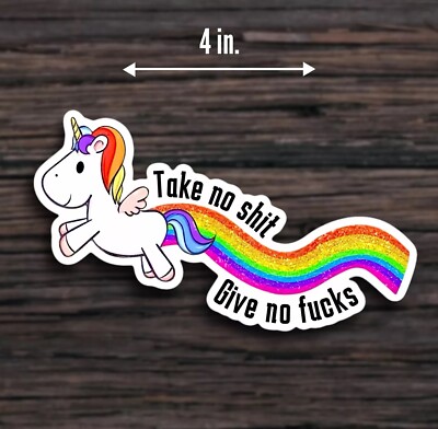 Take No Sh*t Give No F*cks Vinyl Sticker, Adult Humor