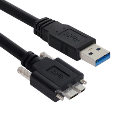 Micro USB 3.0 B Male with Mount Panel Screws to USB 3.0 type A  Male Cable