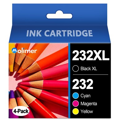 232XL Ink Cartridge Combo (4-Pack) for Epson XP-4200 XP-4205 WF-2930 Printer