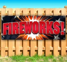 FIREWORKS Advertising Vinyl Banner Flag Sign Many Sizes SPARKLERS AIR BOMBS