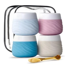 Eternal Moment Travel Containers for Toiletries, Silicone Jars with Lid, TSA ...