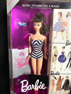 1994 35th Anniversary Brunette 1959 Reproduction Barbie #1 Doll