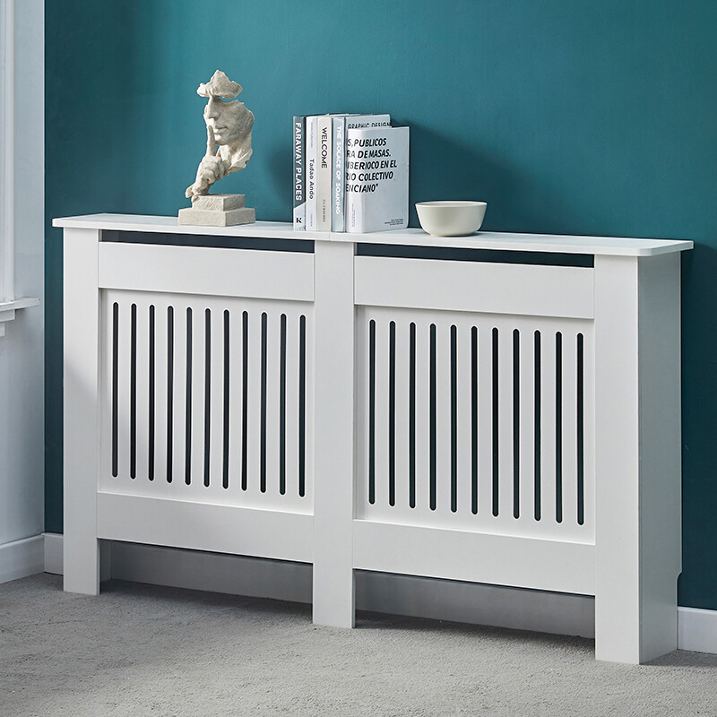 White Wood Radiator Cover MDF Grill Shelf Modern Traditional