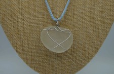 White Sea Glass Pendant: Large Spherical Shape P 144 
