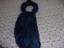 Beautiful Simple Navy Blue Long Scarf